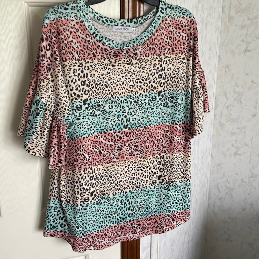 Multi color animal print top